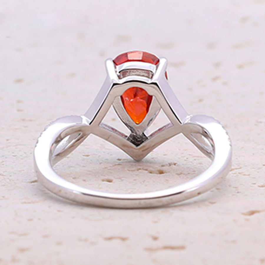 Pear Cut Twisted band Engagement Ring  (Multi Color Available) shine of diamond