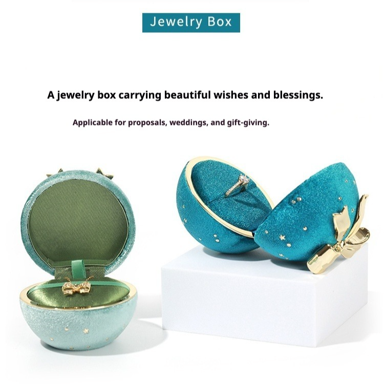 Romantic Spherical Bow-knot Jewelry Box for Ring and Necklace Shine of Diamond
