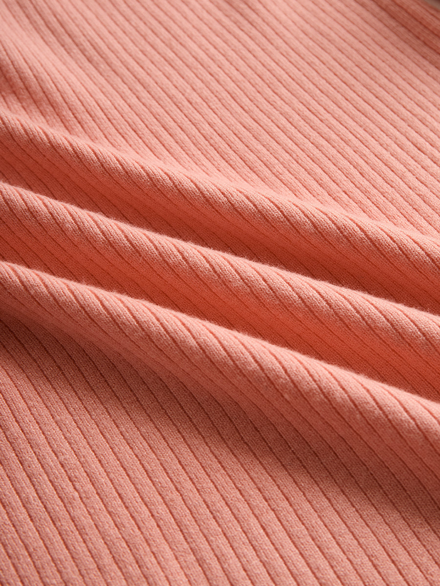 Sweetheart Ruffle Hem Ribbed Knit Mini Dress SN