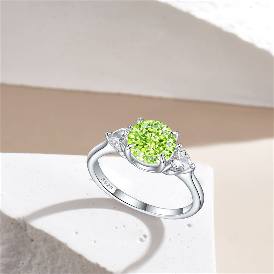 2.0CT Round Cut Three Stone Sterling Silver Engagement Ring(Multi Color available) shine of diamond