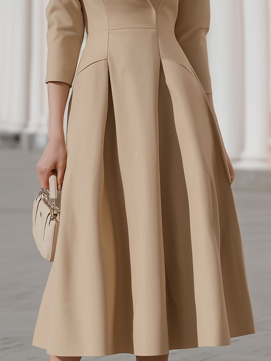 CAAYWORLD Beige Blazer-Style Midi Dress SN