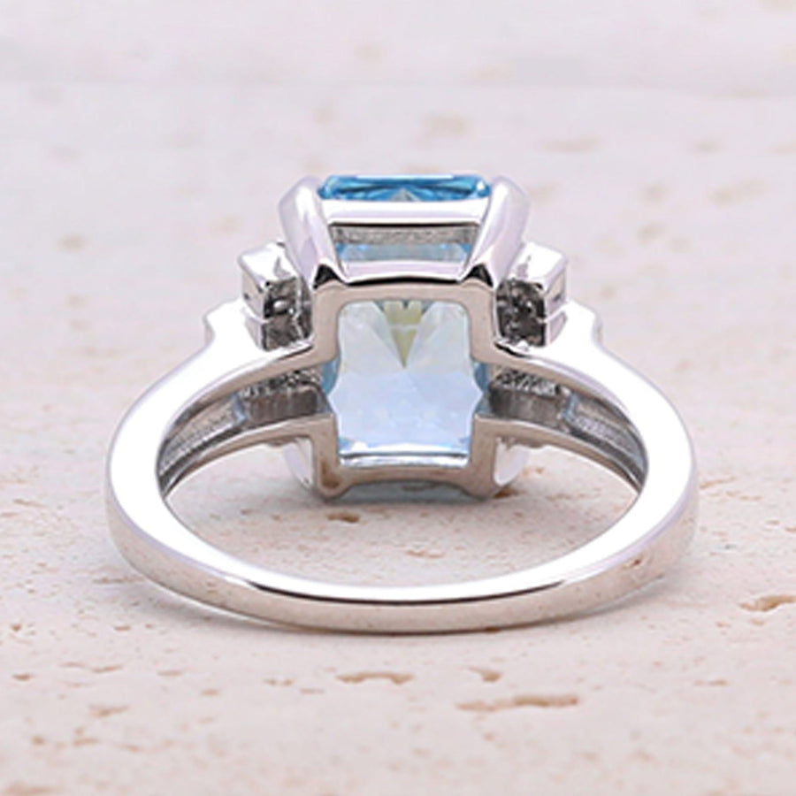 4.0CT. Radiant Cut Sterling Silver Engagement Ring (Multi Color Available) shine of diamond