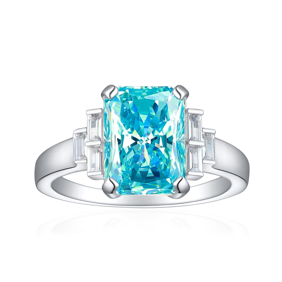 4.0CT. Radiant Cut Sterling Silver Engagement Ring (Multi Color Available) shine of diamond