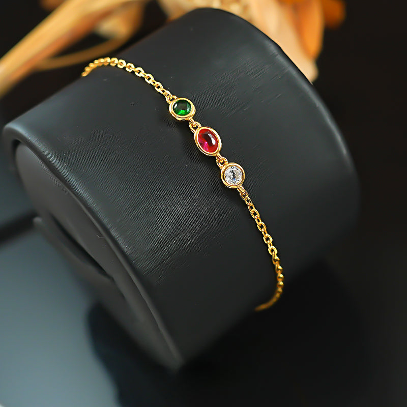 CAAYWORLD - Design Colorful 925 Silver Bracelet Shine of Diamond