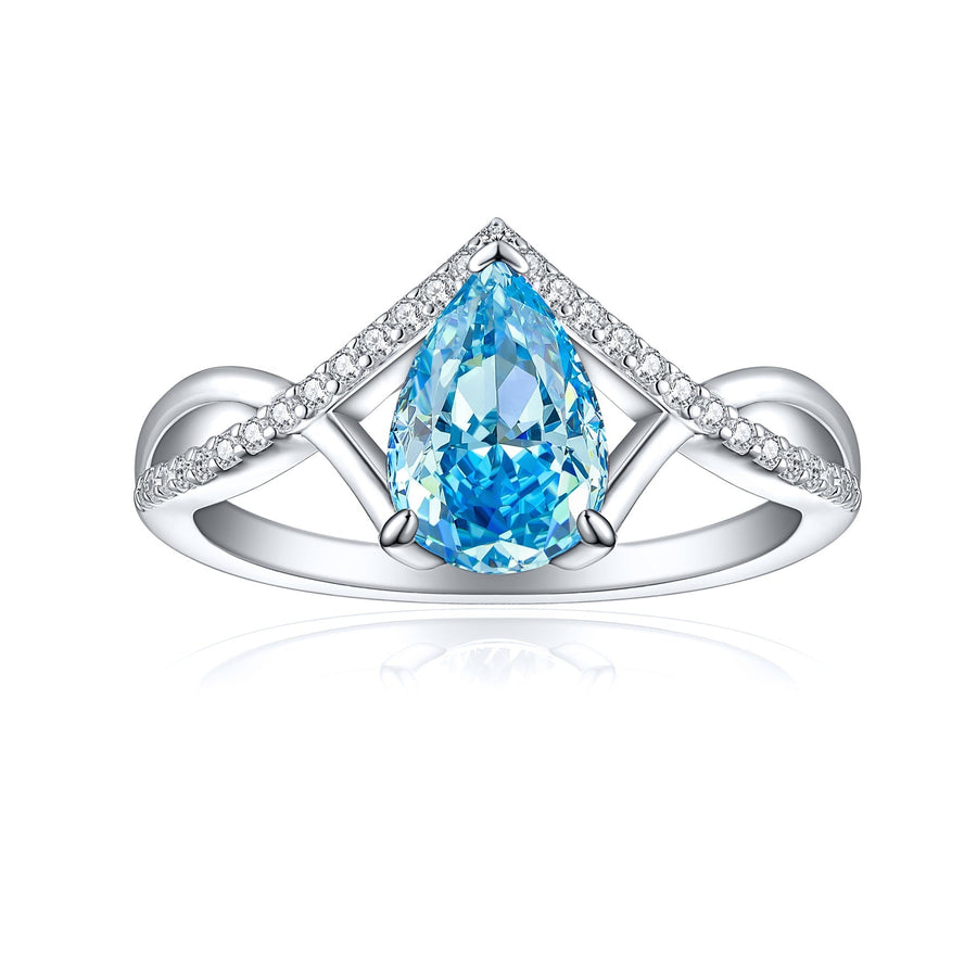 Pear Cut Twisted band Engagement Ring  (Multi Color Available) shine of diamond
