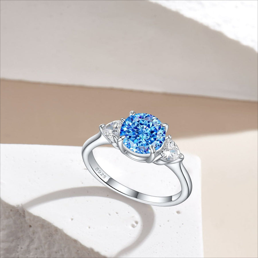 2.0CT Round Cut Three Stone Sterling Silver Engagement Ring(Multi Color available) shine of diamond