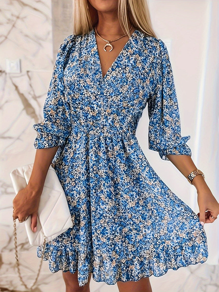 Nissia™ | Floral Ruffle Mini Dress