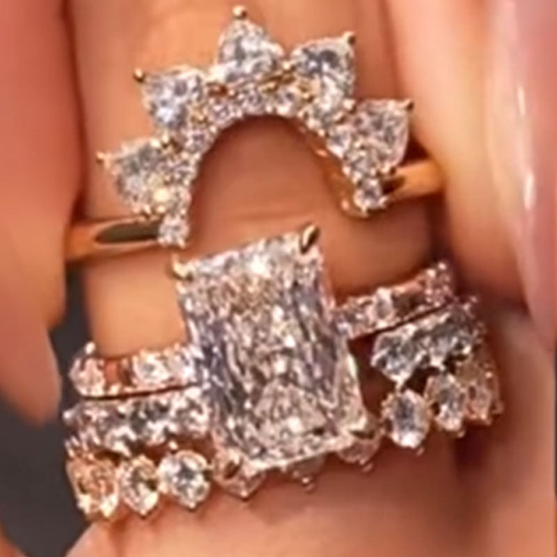 4 Pcs Exquisite Bridal Set In Sterling Silver shine