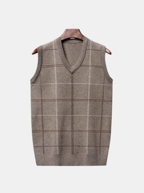 Academic Checkered Knit Vest - CAAYWORLD CAAYWORLD