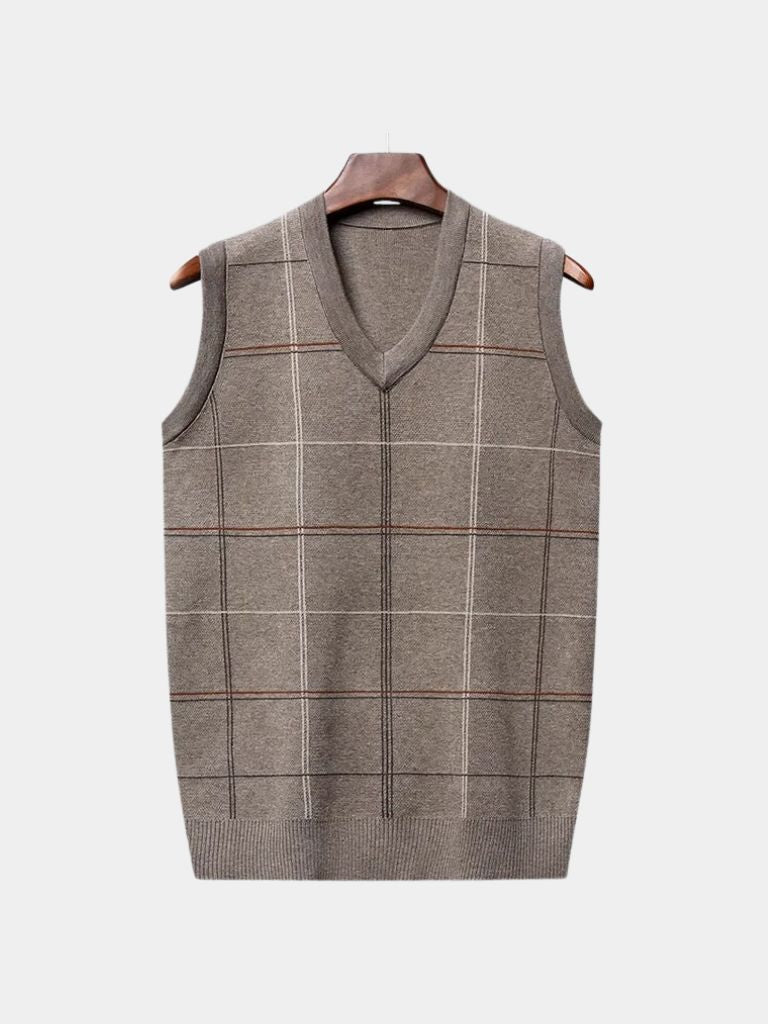 Academic Checkered Knit Vest - CAAYWORLD CAAYWORLD