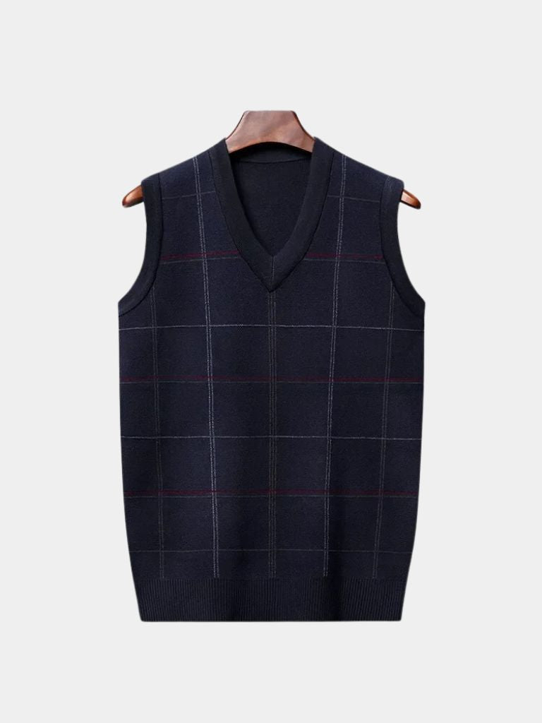Academic Checkered Knit Vest - CAAYWORLD CAAYWORLD