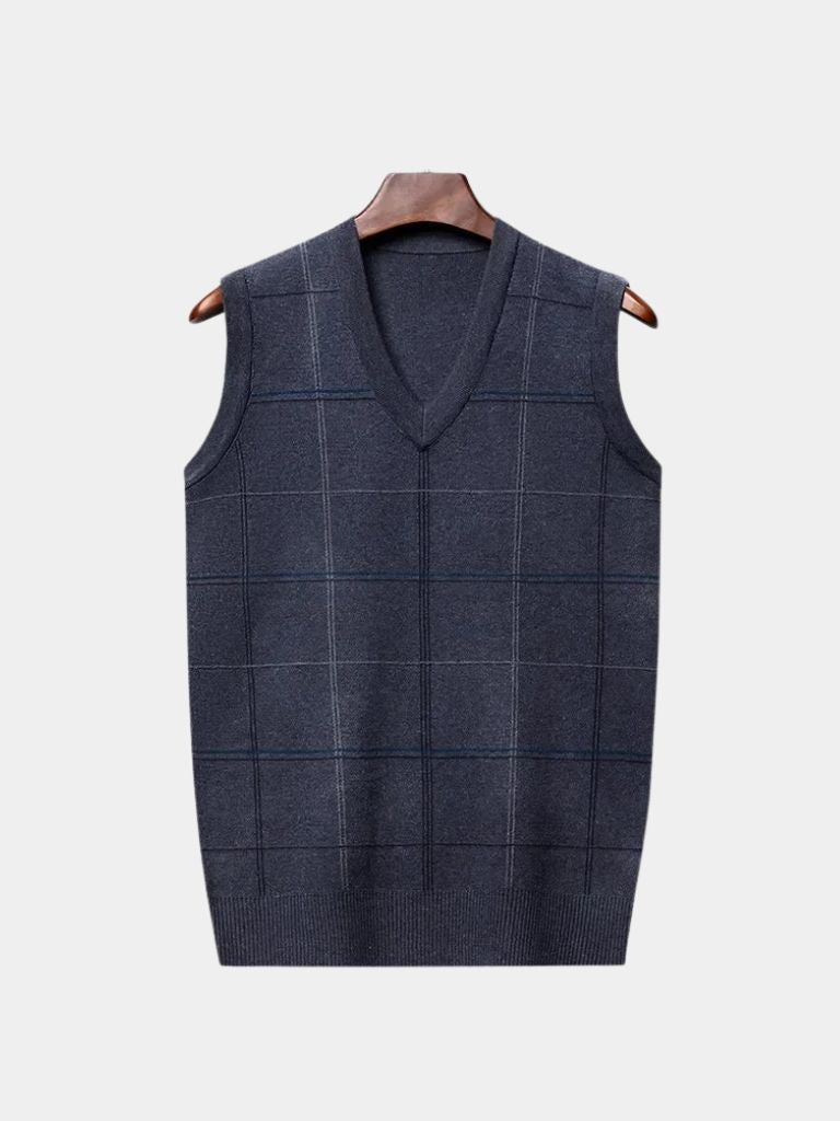 Academic Checkered Knit Vest - CAAYWORLD CAAYWORLD