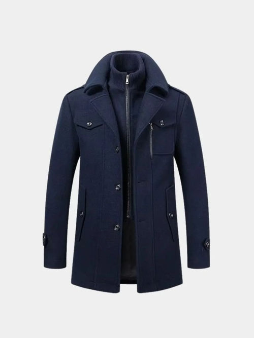Aristocratic Black Wool Overcoat - CAAYWORLD CAAYWORLD