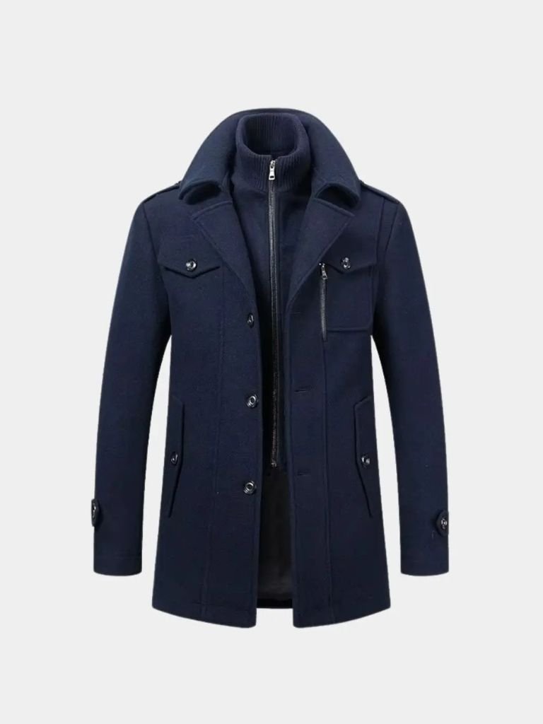 Aristocratic Black Wool Overcoat - CAAYWORLD CAAYWORLD