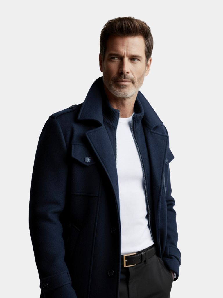 Aristocratic Black Wool Overcoat - CAAYWORLD CAAYWORLD