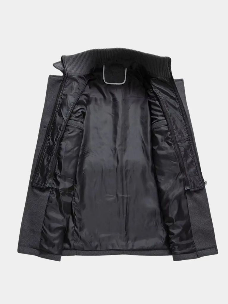 Aristocratic Black Wool Overcoat - CAAYWORLD CAAYWORLD