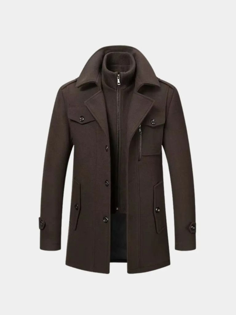 Aristocratic Black Wool Overcoat - CAAYWORLD CAAYWORLD