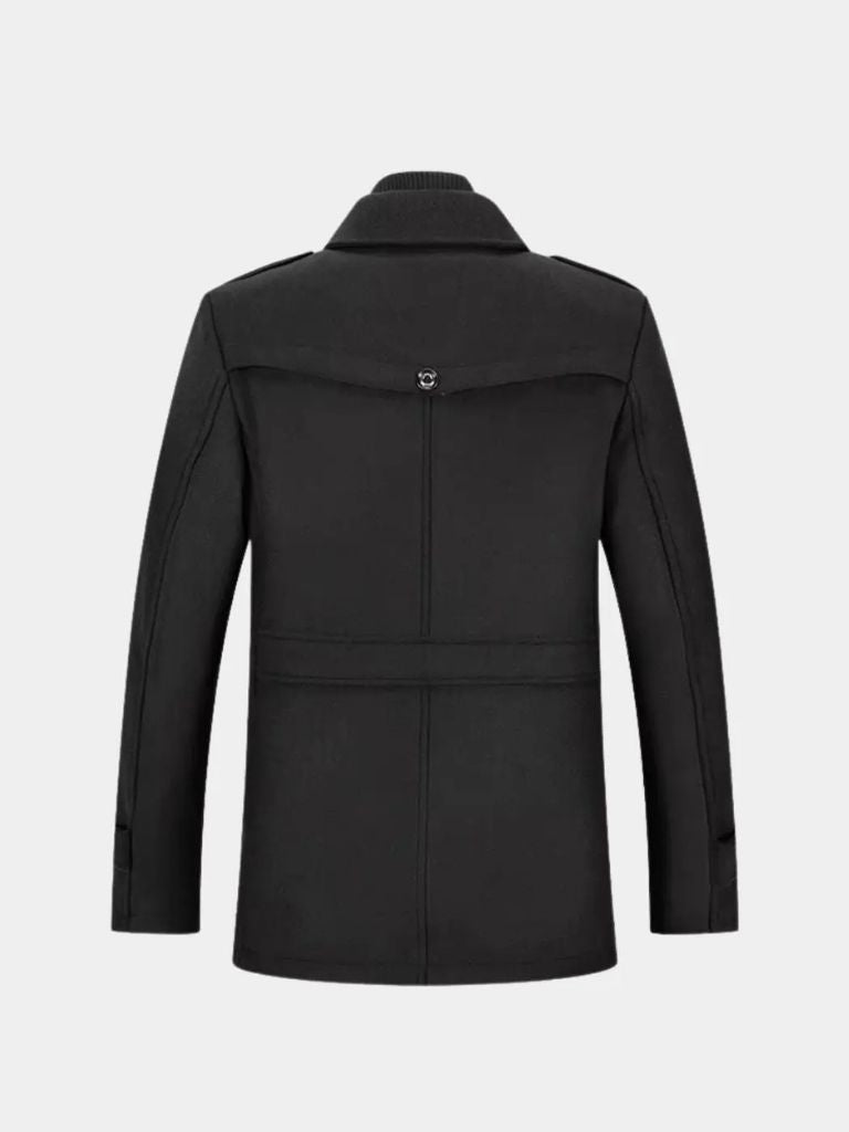 Aristocratic Black Wool Overcoat - CAAYWORLD CAAYWORLD