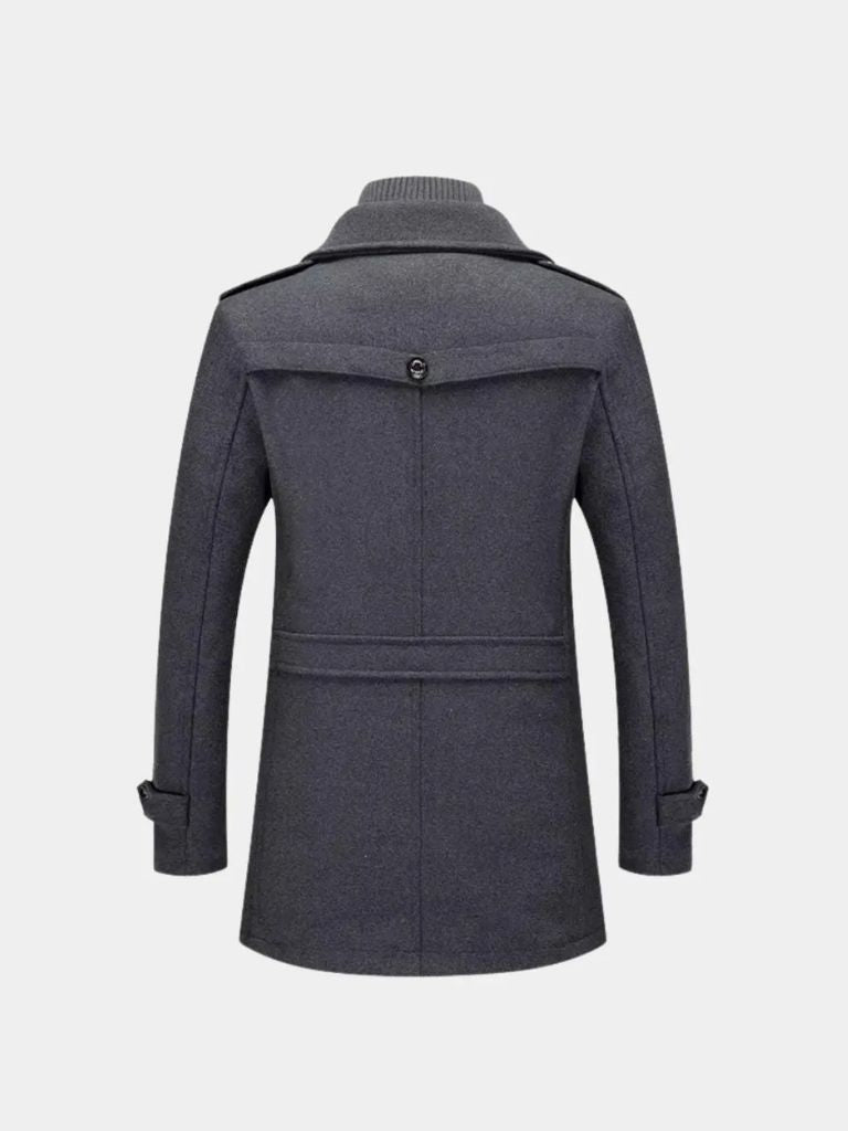 Aristocratic Black Wool Overcoat - CAAYWORLD CAAYWORLD