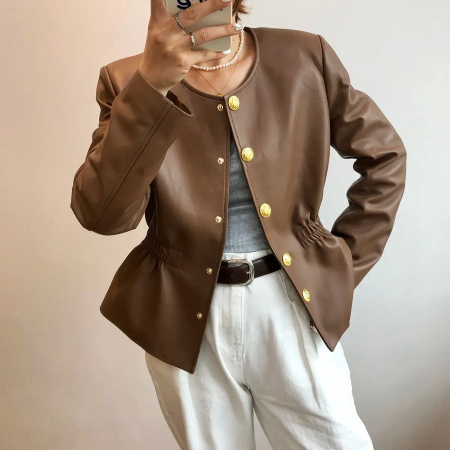 Aurelia Genuine Leather Biker - Jacket CAAYWORLD