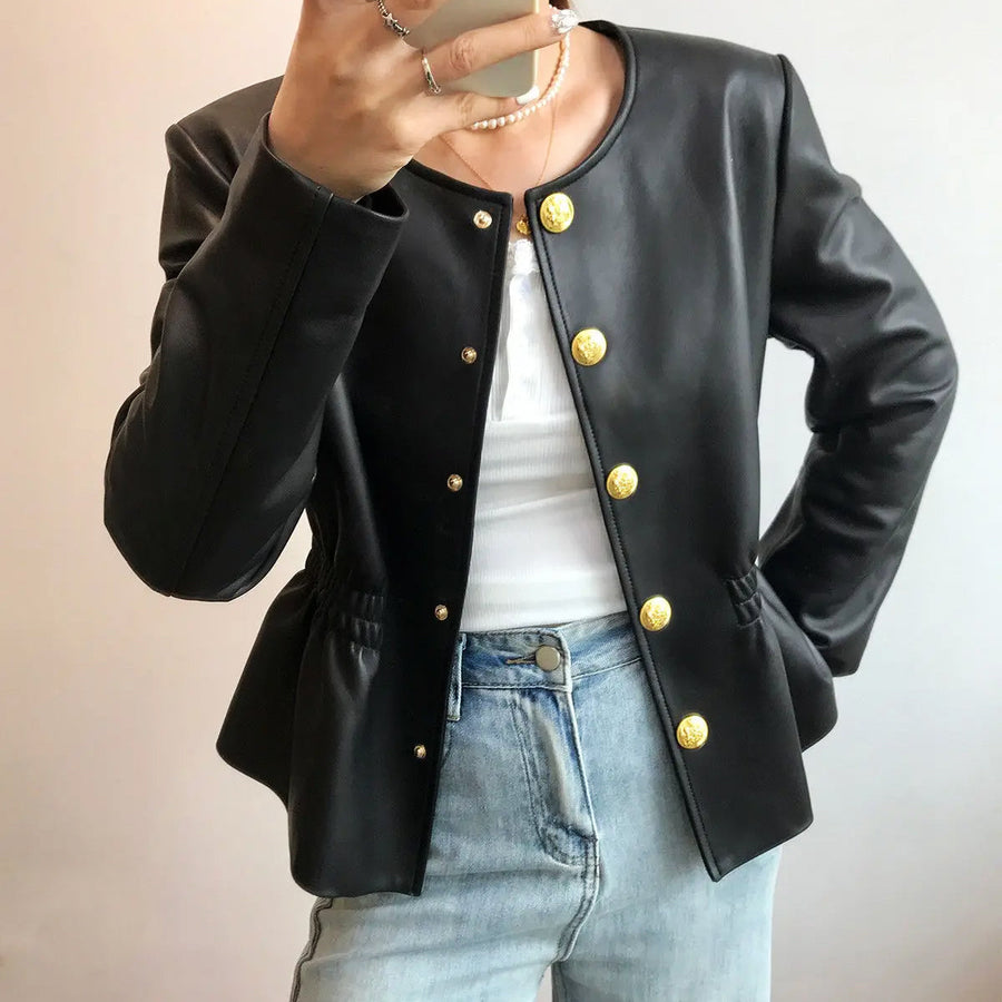 Aurelia Genuine Leather Biker - Jacket CAAYWORLD