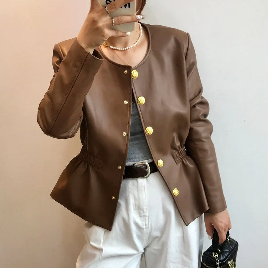 Aurelia Genuine Leather Biker - Jacket CAAYWORLD