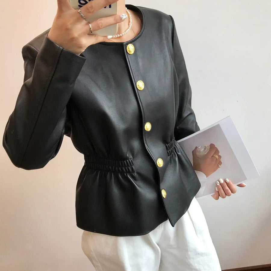 Aurelia Genuine Leather Biker - Jacket CAAYWORLD