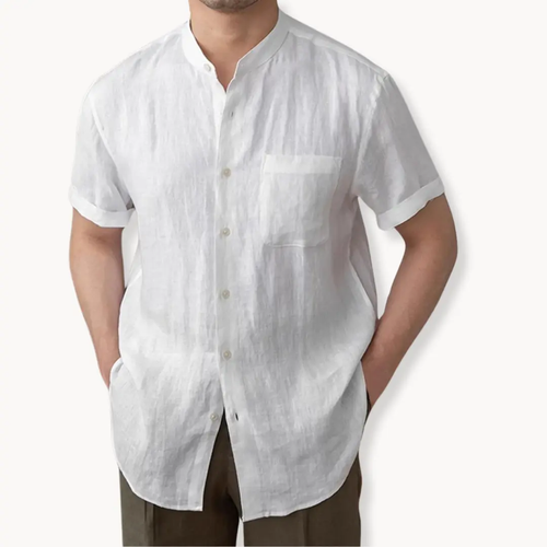 Band Collar Button-Front - Shirt CAAYWORLD