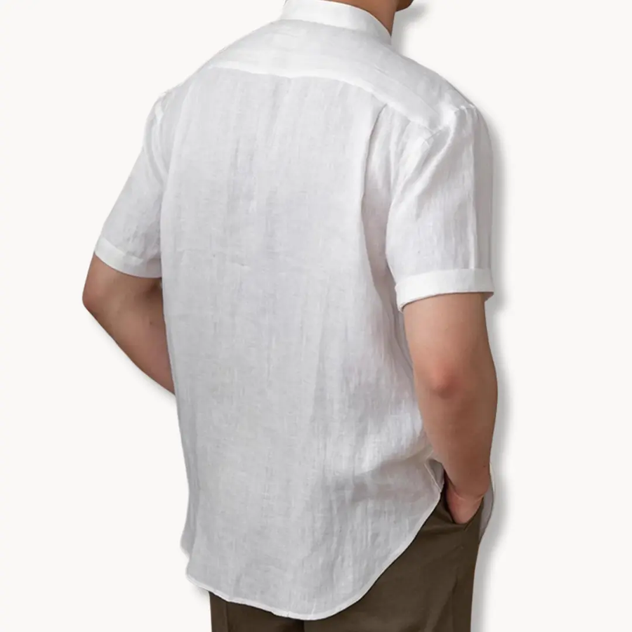 Band Collar Button-Front - Shirt CAAYWORLD
