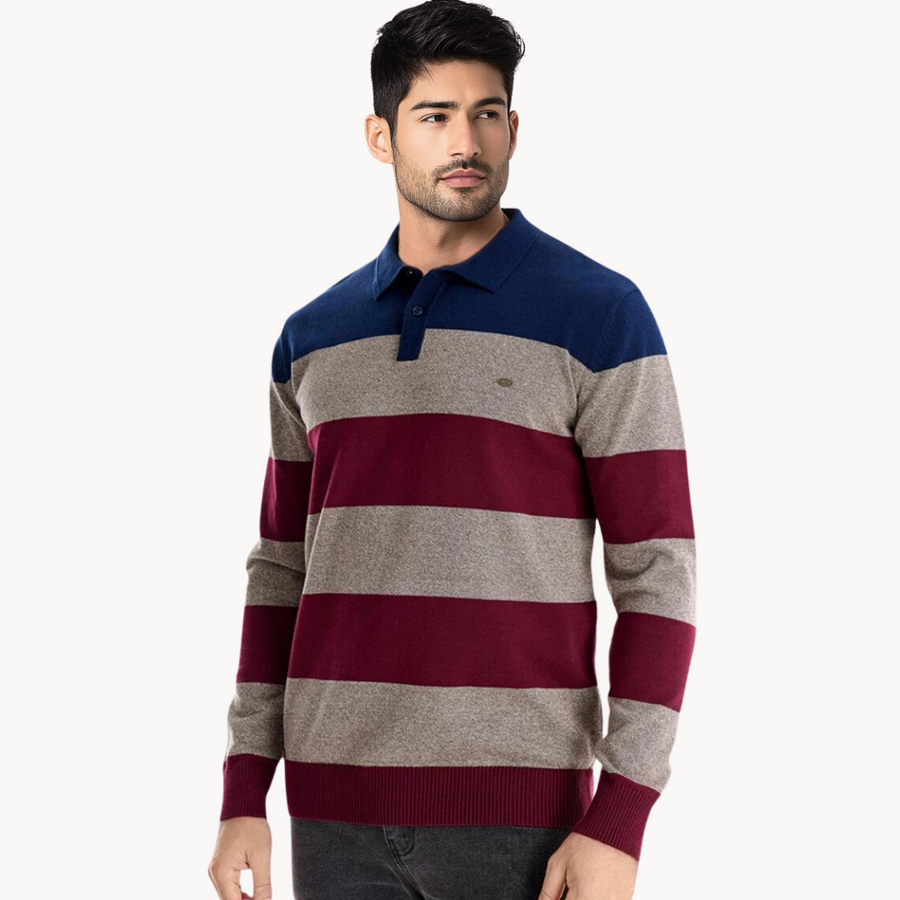 Bellino Ribbed Polo Collar - Sweater CAAYWORLD MEN