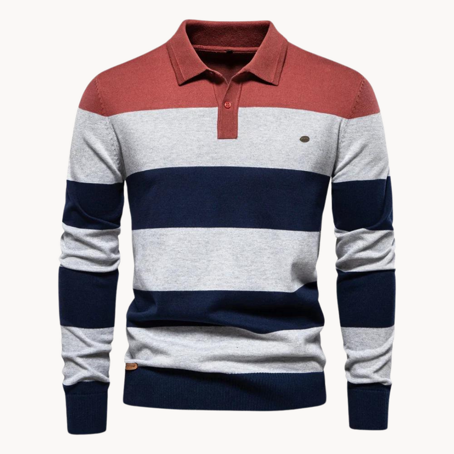 Bellino Ribbed Polo Collar - Sweater CAAYWORLD MEN