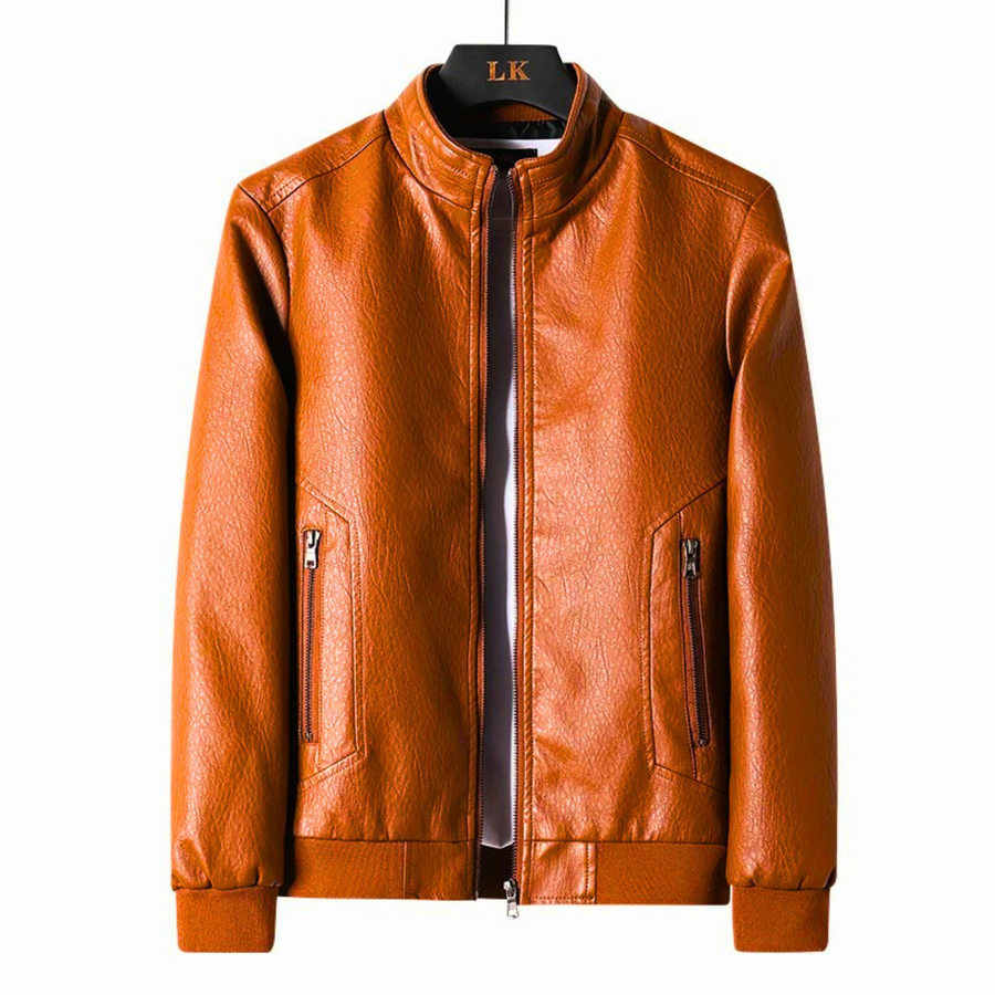 Black Biker Slim-Fit - Leather Jacket CAAYWORLD MEN