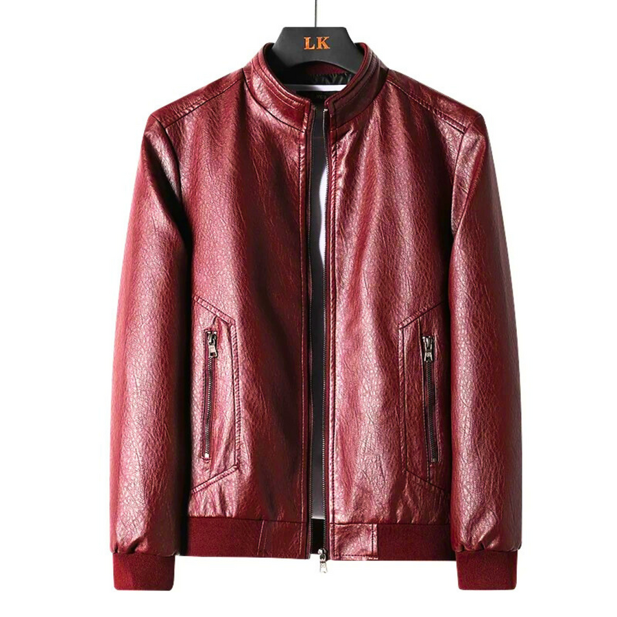 Black Biker Slim-Fit - Leather Jacket CAAYWORLD MEN