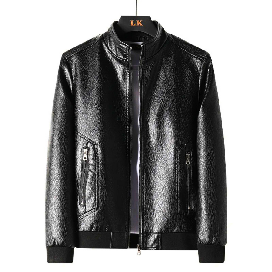 Black Biker Slim-Fit - Leather Jacket CAAYWORLD MEN