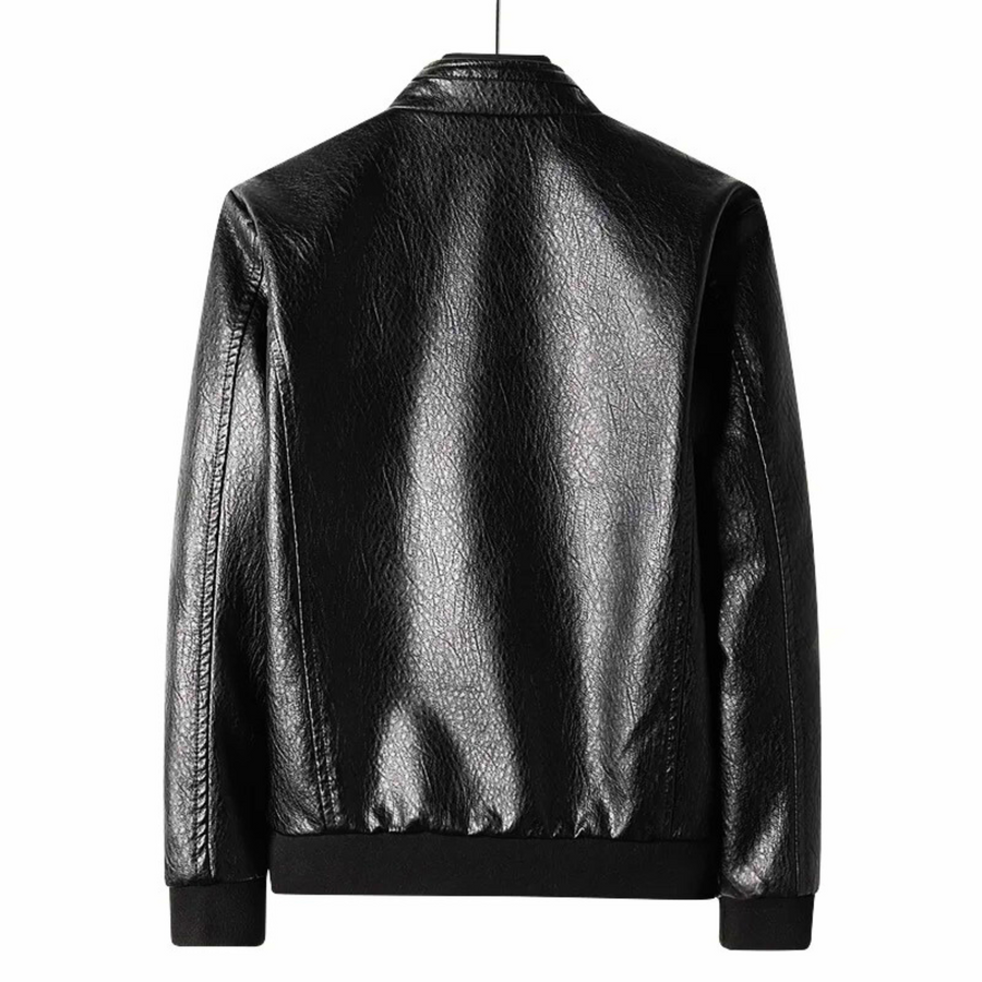 Black Biker Slim-Fit - Leather Jacket CAAYWORLD MEN