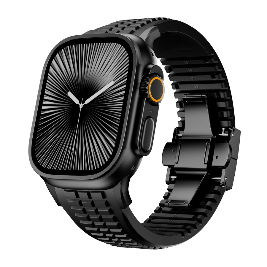 Black Silicone Sport Replacement - Watch Band CAAYWORLD MEN