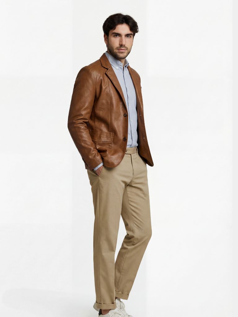 Bold Caramel Leather Jacket - CAAYWORLD CAAYWORLD