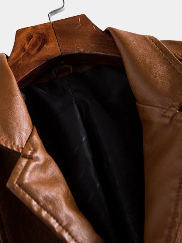 Bold Caramel Leather Jacket - CAAYWORLD CAAYWORLD
