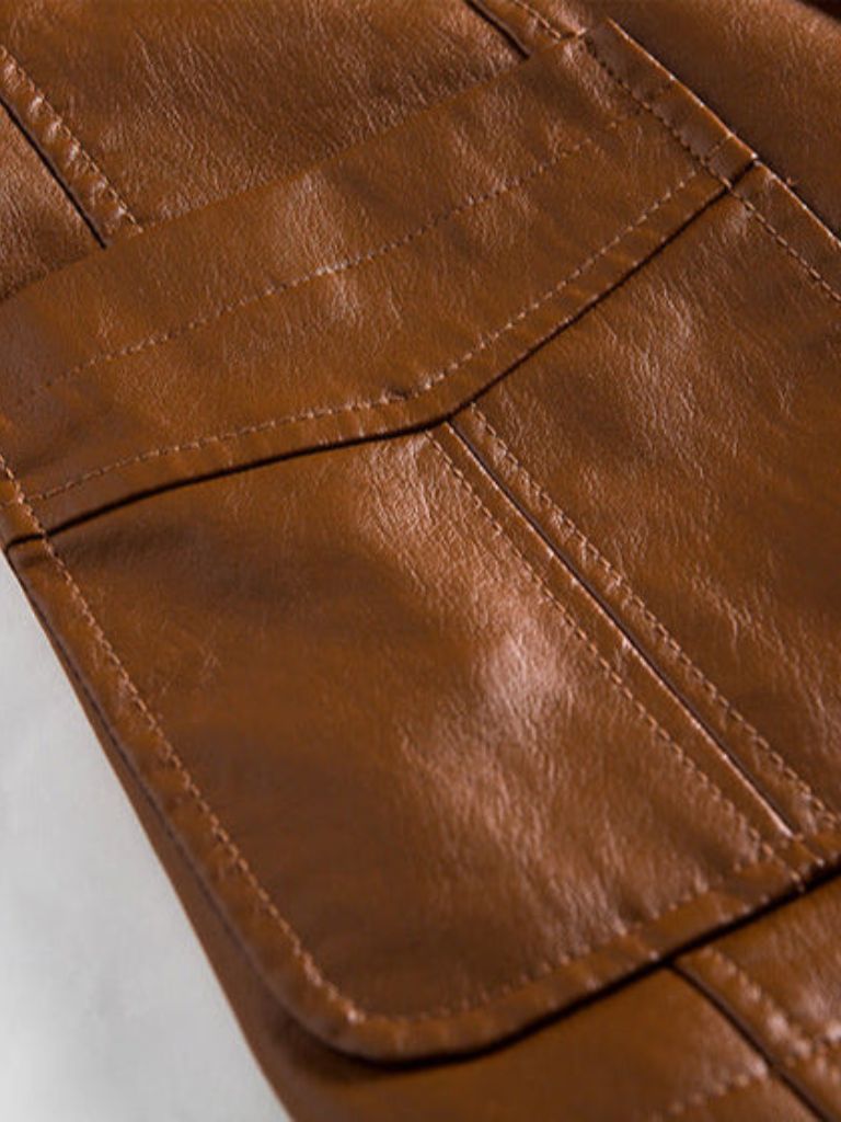 Bold Caramel Leather Jacket - CAAYWORLD CAAYWORLD
