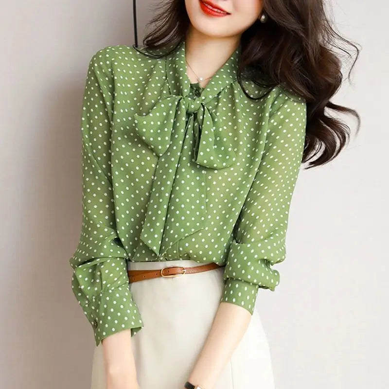 Bow Tie Neck - Blouse CAAYWORLD