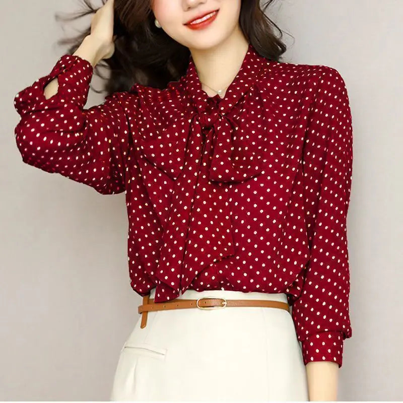 Bow Tie Neck - Blouse CAAYWORLD