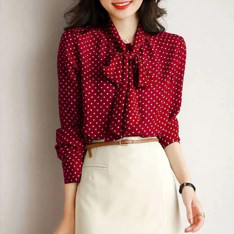 Bow Tie Neck - Blouse CAAYWORLD