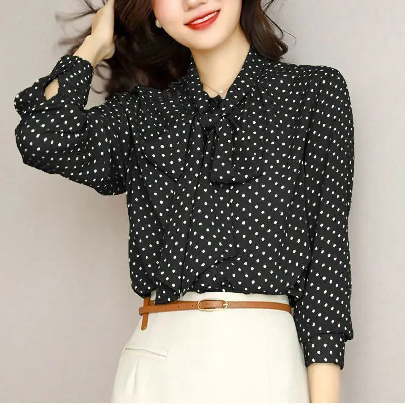 Bow Tie Neck - Blouse CAAYWORLD