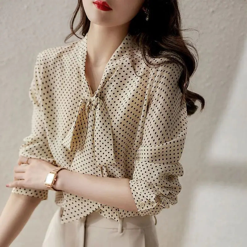 Bow Tie Neck - Blouse CAAYWORLD