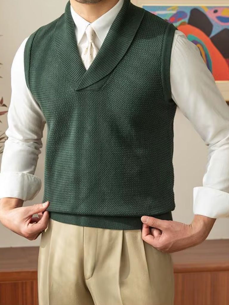 British Knit Vest Waistcoat - CAAYWORLD CAAYWORLD