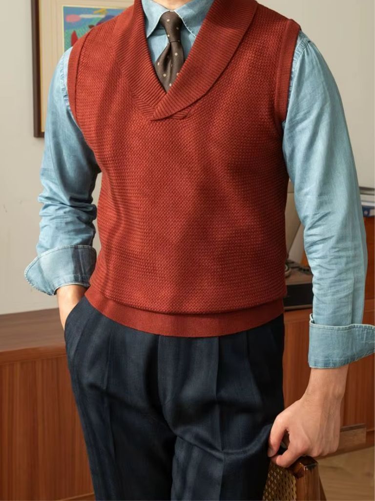 British Knit Vest Waistcoat - CAAYWORLD CAAYWORLD