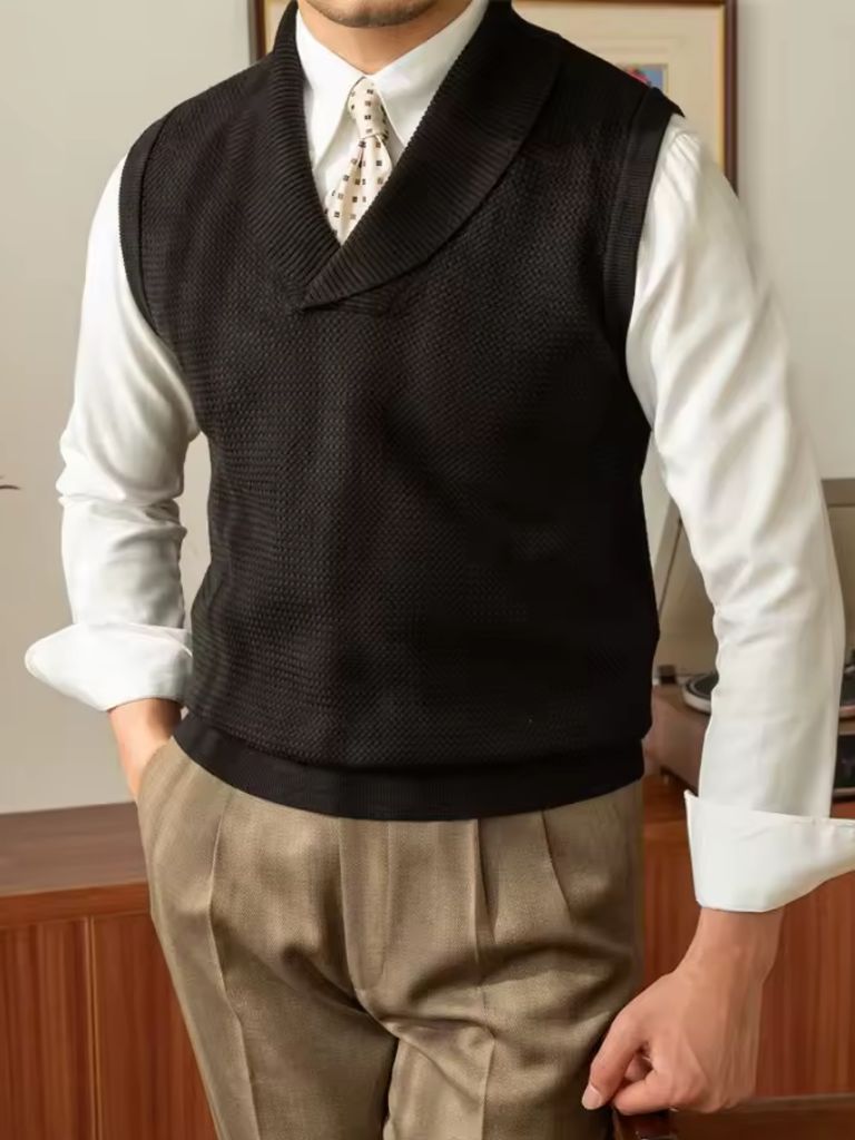 British Knit Vest Waistcoat - CAAYWORLD CAAYWORLD