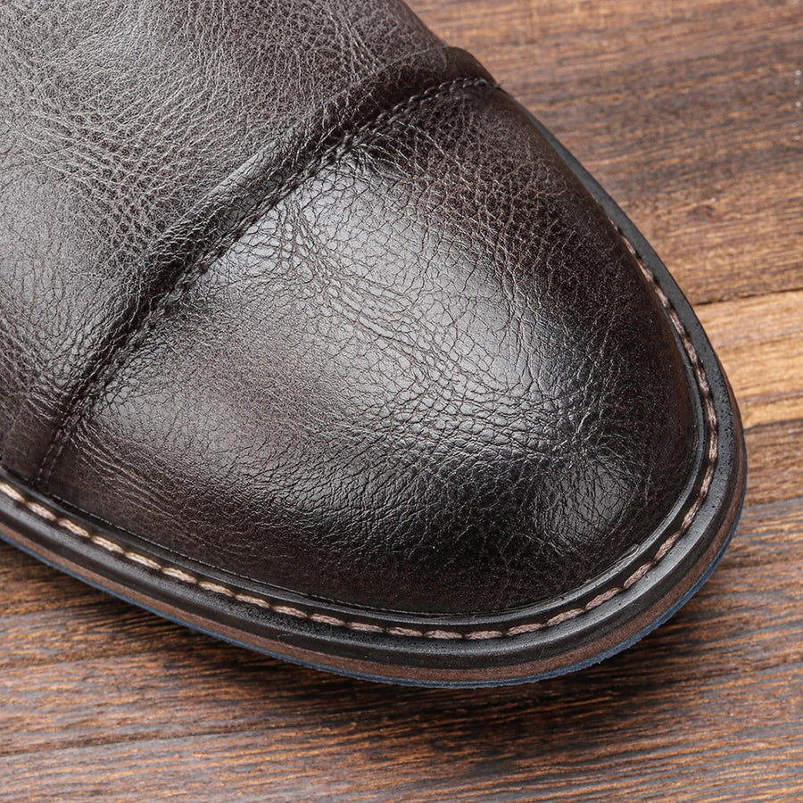 Brown Rugged Leather Western - Boots CAAYWORLD MEN