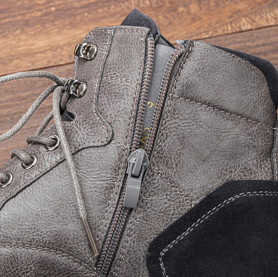 Brown Rugged Leather Western - Boots CAAYWORLD MEN