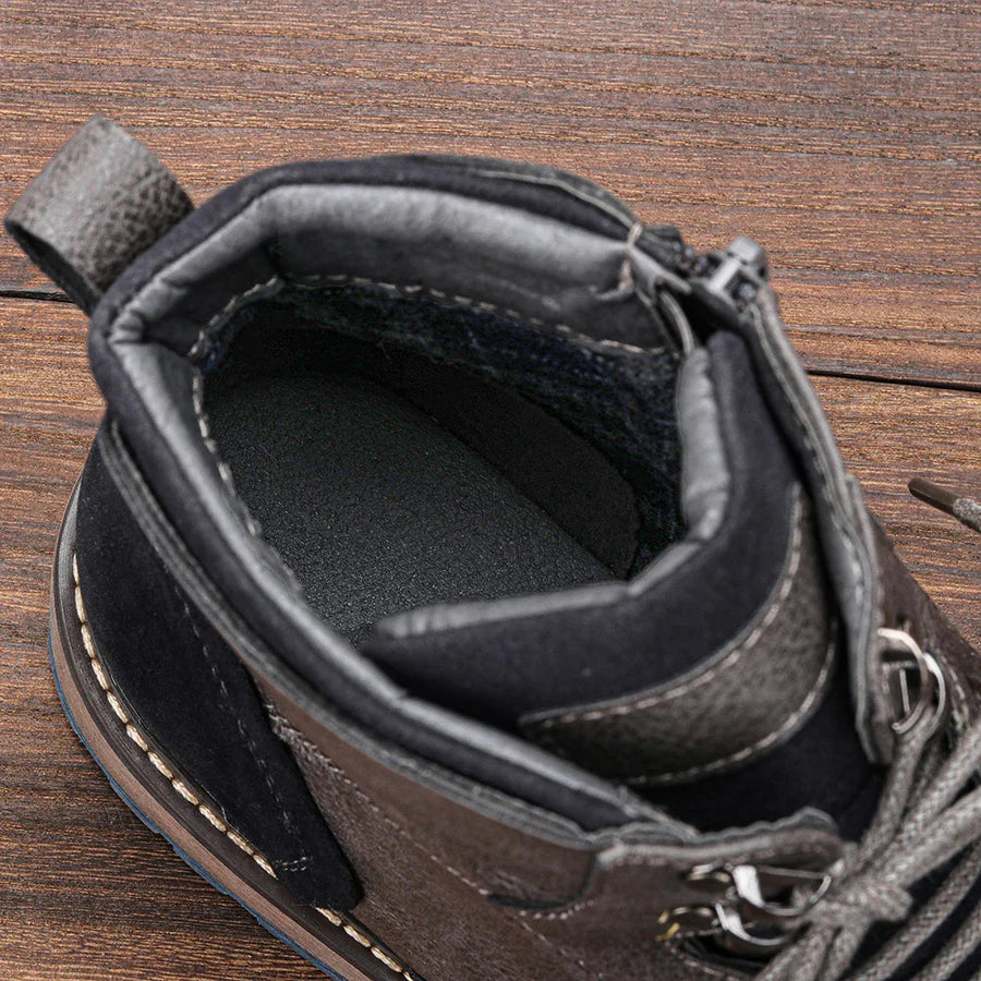 Brown Rugged Leather Western - Boots CAAYWORLD MEN